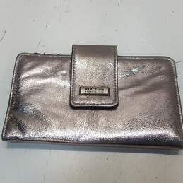 Kenneth Cole Whitney Silver Metallic Bifold ID Card Organizer Wallet