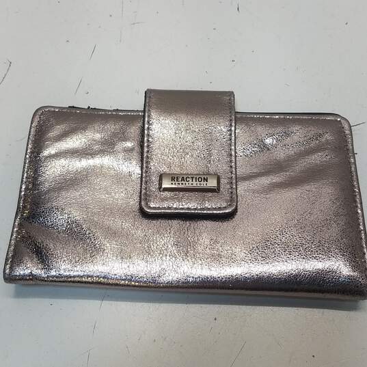 Kenneth Cole Whitney Silver Metallic Bifold ID Card Organizer Wallet image number 1