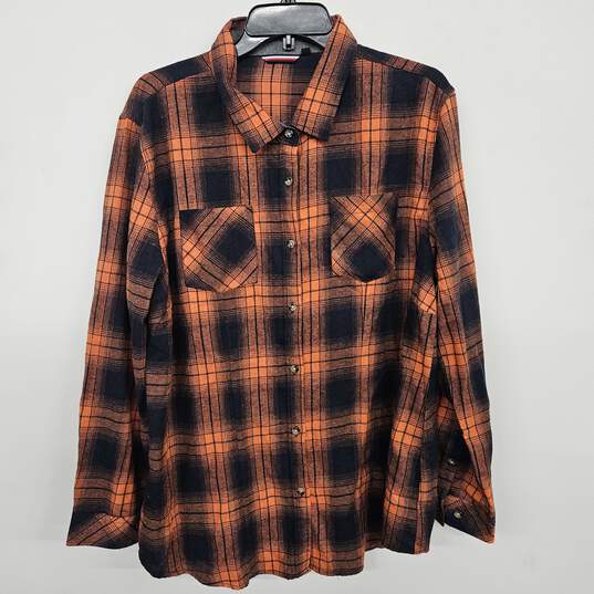 Long Sleeve Casual Button-Up Regular Fit Plaid Flannel Shirts image number 1