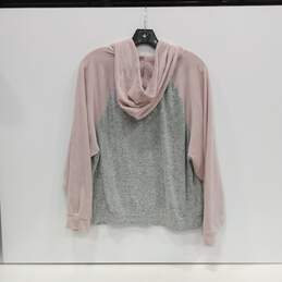 Women's Pink/Gray Heather Long Sleeve Hoodie Size L alternative image