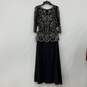 NWT Pisarro Nights Womens Black Beaded Long Sleeve Back Zip A-Line Dress Size 10 image number 2