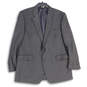 Mens Black Notch Lapel Flap Pocket Long Sleeve Two Button Blazer Size 48L image number 1