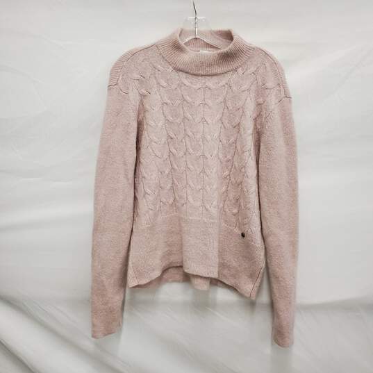 Ted Baker WM's Veolaa Cable Pink Knit Crewneck Sweater Size 5 image number 1