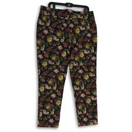 Eric Casual Womens Multicolor Floral Elastic Waist Pull-On Ankle Pants Size XL alternative image