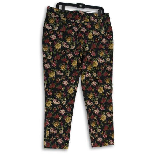 Eric Casual Womens Multicolor Floral Elastic Waist Pull-On Ankle Pants Size XL image number 2