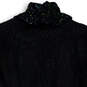 Womens Black Animal Print Long Casual Sleeve Collared Jacket Size Large image number 4