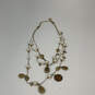 Designer Betsey Johnson Gold-Tone White Pearl Multi Strand Chain Necklace image number 3