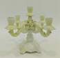 4 Arm Candelabra Italian Ceramic Capodimonte Style Floral Hand Painted White image number 1