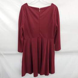Kate Spade New York Women's Burgundy 3/4 Sleeve Sparkle Ponte Dress Size 16 alternative image
