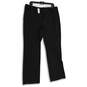NWT Womens Black Flat Front Barely Bootcut Leg Dress Pants Size 16 image number 1
