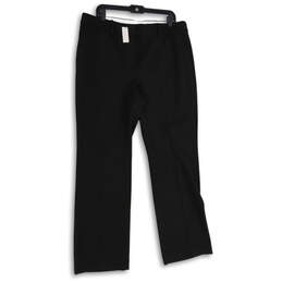 NWT Womens Black Flat Front Barely Bootcut Leg Dress Pants Size 16