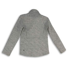 Womens Gray Space Dye Mock Neck Long Sleeve Full-Zip Jacket Size 2 alternative image