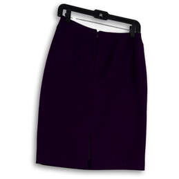 Womens Purple Flat Front Back Zip Straight And Pencil Skirt Size 2 alternative image