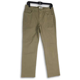 Womens Green Light Wash 5-Pocket Design Straight Leg Jeans Size 29