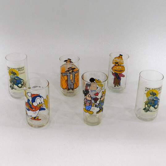 Assorted Vintage Collector Glasses Disney Birthday Mickey McDonalds Chilly Willy image number 1