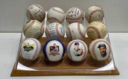 Lot of Assorted Souvenir Baseball in Clear Acrylic Display Case alternative image
