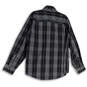 Mens Multicolor Plaid Collared Pockets Long Sleeve Button-Up Shirt Size L image number 2
