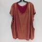 Lane Bryant Red And Gold Sparkly Short Sleeve Shirt Women's Size 26 image number 1