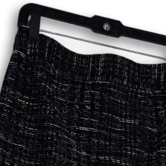 Womens Black Blue Elastic Waist Slit Pull-On Straight And Pencil Skirt Sz 8 image number 4