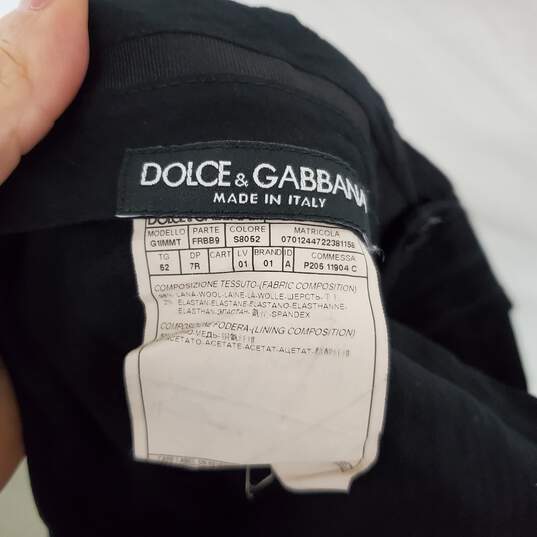 Dolce & Gabbana Women's Black Wool Blend Pinstriped Dress Pants Size 52 image number 3