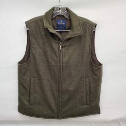 Brooks Brothers MN's Loro Piana Storm System Heavy Wool Blend Brown Vest Size SM