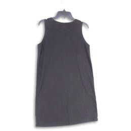 Womens Black Sleeveless Round Neck Short Shift Dress Size Medium alternative image