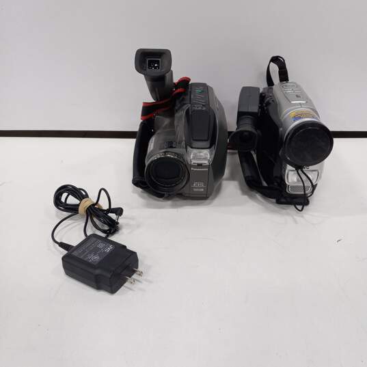 Pair Of JVC And Panasonic Camcorders image number 1