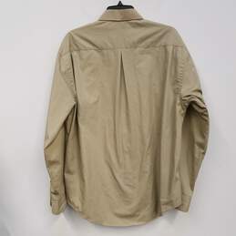 Mens Khaki Pocket Collared Long Sleeve Dress Shirt Size 16.5 34-35 alternative image