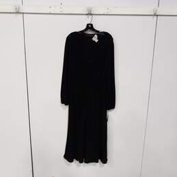 Adrianna Papell Women's Black Faux Wrap V-Neck Maxi Dress Size 14