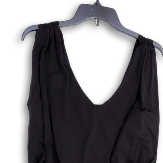Womens Black V-Neck Sleeveless Tiered Pullover Short Blousen Dress Size 8 image number 3