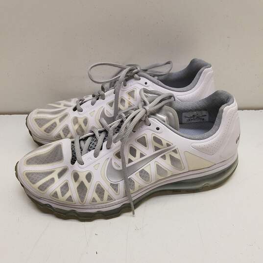 Nike Air Max+ 2011 White Metallic Sliver Athletic Shoes Men's Size 9 image number 2