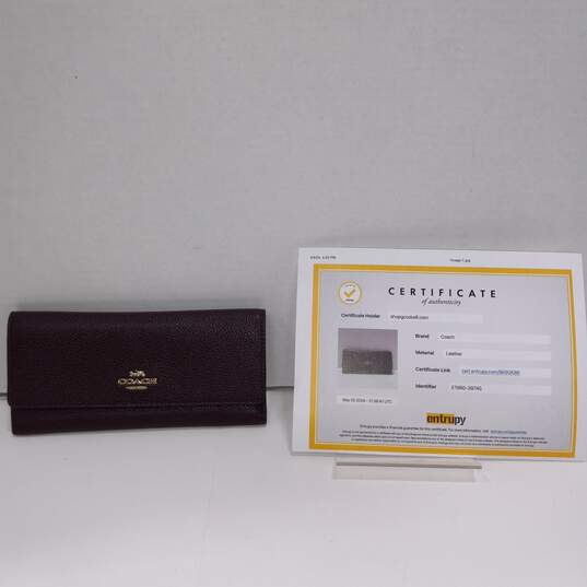 3pc Set of Authenticated Coach Women's Signature Canvas Zip Around Wallets image number 7