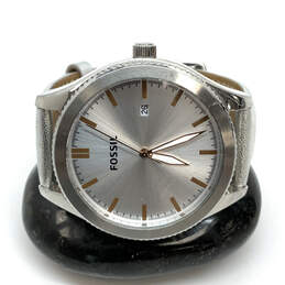Designer Fossil BQ3353 White Leather Strap Analog Dial Quartz Wristwatch alternative image