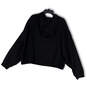 Womens Black Drawstring Long Sleeve Kangaroo Pocket Pullover Hoodie Size XL image number 2
