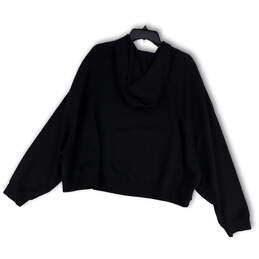 Womens Black Drawstring Long Sleeve Kangaroo Pocket Pullover Hoodie Size XL alternative image