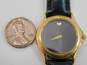 Movado Swiss 4 Jewels Gold Tone & Black Leather Band Women's Museum Watch With Box 265.7g image number 5