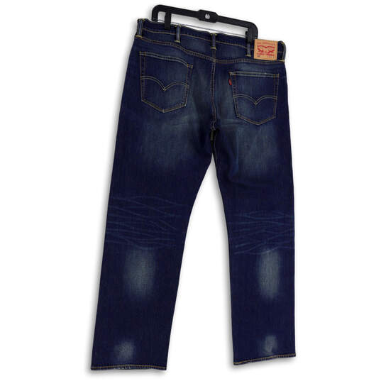 Mens Blue 504 Denim Medium Wash Pockets Straight Leg Jeans Size 38X32 image number 2