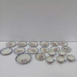 16-Piece Miniature Floral Porcelain Tea Cup & Saucer Bundle