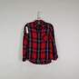 Womens Plaid Regular Fit Collared Long Sleeve Pockets Button-Up Shirt Size S image number 1