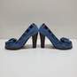 Women's Dolce & Gabbana Blue Suede Platform Loafer Heels Euro Size 37.5 image number 3