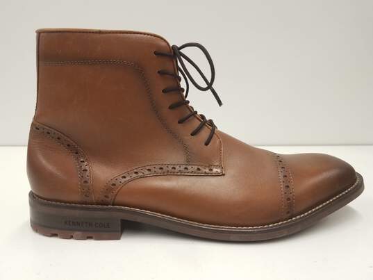 Kenneth Cole Leather Captoe Boots Tan 10 image number 5