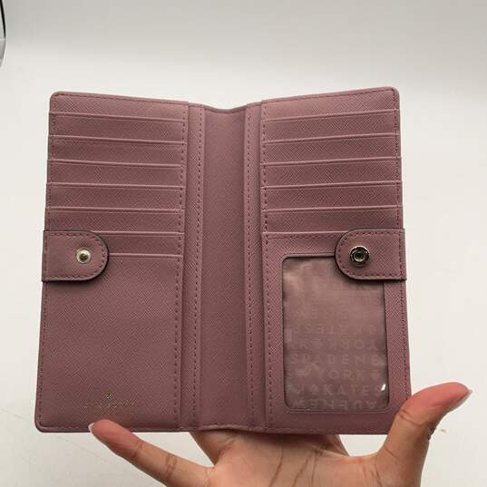 Kate Spade Womens Pink Leather Card Holder Magnetic Snap Bifold Wallet image number 4