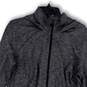 Mens Gray Pockets Thumb Hole Long Sleeve Stretch Full-Zip Hoodie Size XL image number 3