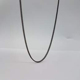Givenchy Black Tone 2.4mm Curb Chain Necklace 4.6g w/Tag