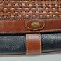 Vintage Bally Brown & Black Woven Leather Crossbody Bag w/COA image number 3