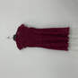 Womens Red Short Cap Sleeve Floral Lace Mock Neck Shift Dress Size Medium image number 1