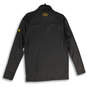 Mens Gray Gold Heather 1/4 Zip Mock Neck Long Sleeve T-Shirt Size Small image number 2