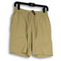 Womens Tan Elastic Waist Drawstring Pockets Stretch Athletic Shorts Size S image number 1
