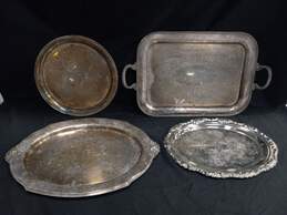 Bundle of 4 Large Metal Serving Trays/Platters