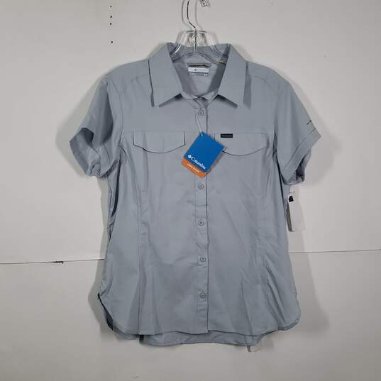 NWT Womens Omni-Shade Collared Short Sleeve Button-Up Shirt Size Medium image number 1